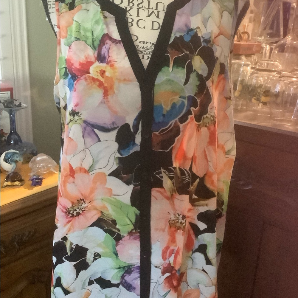 Spense Floral Strapless Dress in Black, Coral, Green, Lavender